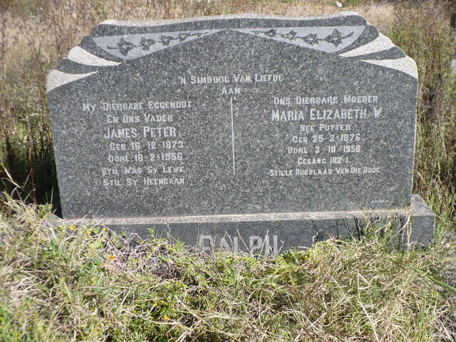 RALPH James Peter 1873-1956 & Maria Elizabeth W. PUTTER 1876-1958