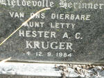 KRUGER Hester A.C. -1984