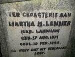 LEMMER Martha M. nee LANDMAN 1871-1948