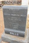 MALLO Christina Magdelena nee OLIVIER 1909-1942
