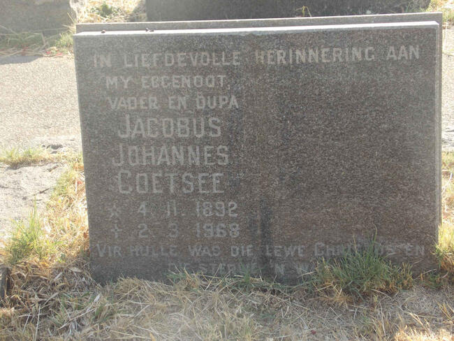 COETSEE Jacobus Johannes 1892-1968