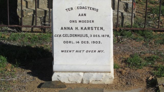 KARSTEN Anna H. nee GELDENHUIJS 1878-1903