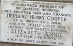 COOPER Herbert Henry 1888-1964 & Elizabeth Annie 1890-1974