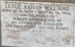 WILLIAMS Leslie Kidson 1905-1963