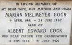 COCK Albert Edward 1888-1969 & Marian Nielmeyer 1891-1967