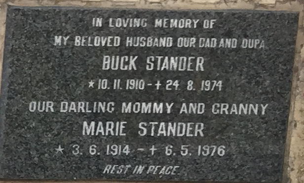 STANDER Buck 1910-1974 & Marie 1914-1976