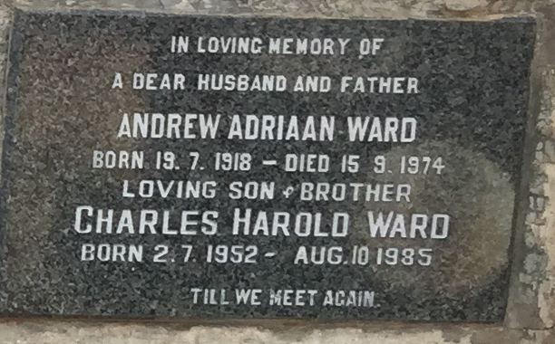 WARD Andrew Adriaan 1918-1974 :: WARD Charles Harold 1952-1985