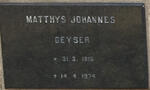 GEYSER Matthys Johannes 1916-1974