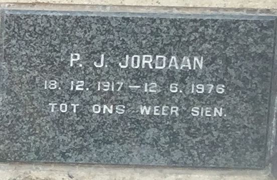 JORDAAN P.J. 1917-1976