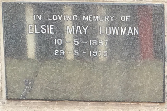 LOWMAN Elsie May 1897-1975