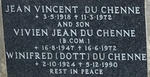 CHENNE Jean Vincent, du 1918-1972 & Winifred 1924-1990 :: DU CHENNE Vivien Jean 1947-1972