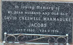 JACOBS David Creswell Marmaduke 1920-1974
