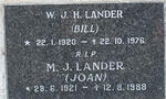 LANDER W.J.H. 1920-1976 & M.J. 1921-1988