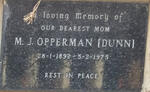 OPPERMAN M.J. nee DUNN 1892-1975