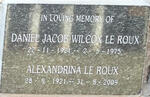 ROUX Daniel Jacob Wilcox, le 1921-1975 & Alexandrina 1921-2009