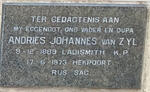 ZYL Andries Johannes, van 1889-1973