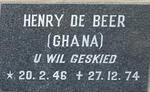 BEER Henry, de 1946-1974