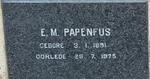 PAPENFUS E.M. 1891-1975