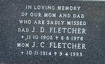 FLETCHER J.D. 1902-1978 & J.C. 1914-1993