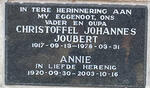 JOUBERT Christoffel Johannes 1917-1978 & Annie 1920-2003