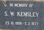 KEMSLEY S.W. 1908-1977