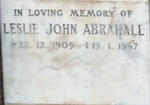 ABRAHALL Leslie John 1909-1967