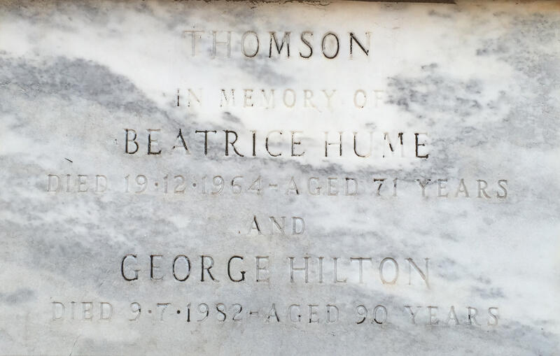 THOMSON George Hilton -1982 & Beatrice HUME -1964