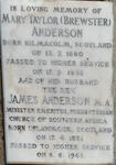 ANDERSON James 1881-1968 & Mary Taylor BREWSTER 1880-1962