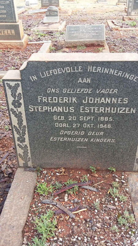 ESTERHUIZEN Frederik Johannes Stephanus 1885-1946