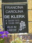 KLERK Francina Carolina, de 1913-1997