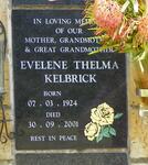 KELBRICK Evelene Thelma 1924-2001