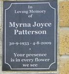 PATTERSON Myrna Joyce 1933-2009