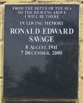 SAVAGE Ronald Edward 1941-2000