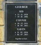 GERBER Sid 1928-2001 & Connie 1931-2011 :: GERBER Gavin 1954-2013