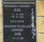 JANS Johannes Wilhelmus Leendert 1919- & Frederika Johanna 1924-2001