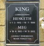 KING Hesketh 1912-1990 & Meg 1912-2013