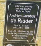 RIDDER Andries Jacobus, de 1928-2001