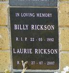 RICKSON Billy -1992 :: RICKSON Laurie -2007