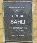 SAHLI Greta 1910-1997