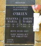 O'BRIEN Joseph Harry 1944-2002 & Susanna Maria 1954-1997