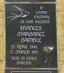 GAMBLE Frances Margaret 1948-1997