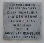 MERWE Izaak Wilhelmus, van der 1711-1774 & Cecilia JANSE VAN RENSBURG 1715-1774