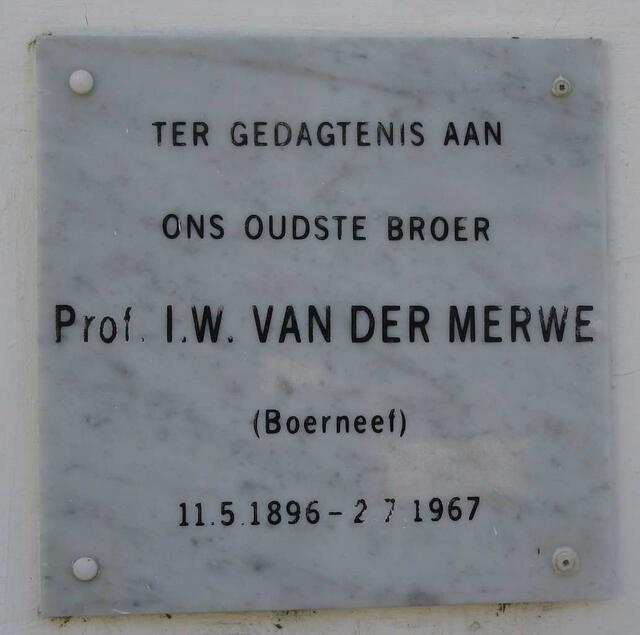MERWE I.W., van der 1896-1967