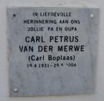 MERWE Carl Petrus, van der 1931-2004