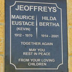 JEOFFREYS Maurice Austace 1912-1970 & Hilda Bertha 1914-2001
