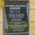 KHOURY Cathrine Gertrude 1954-2001