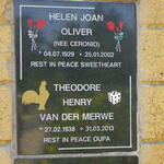 OLIVER Helen Joan nee CERONIO 1929-2002 :: VAN DER MERWE Theodore Henry 1938-2013