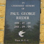 RIEDER Paul George 1939-2001