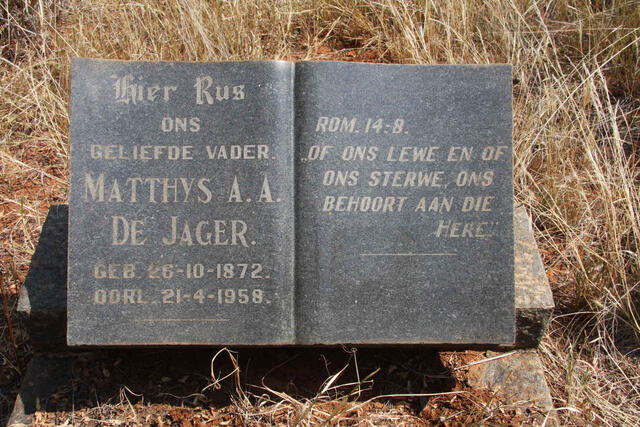 JAGER Matthys A.A., de 1872-1958