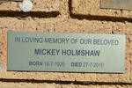 HOLMSHAW Mickey 1920-2010